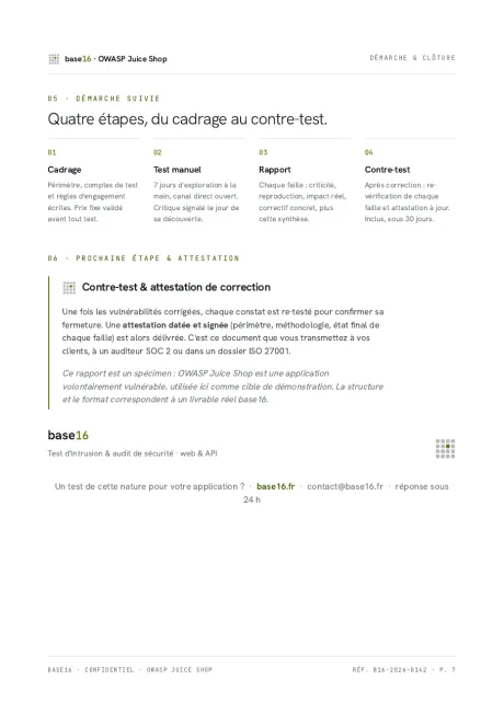 Contre-test, cadrage et attestation transmissible